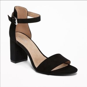 Old Navy Black Suede Block Heel, Size 7